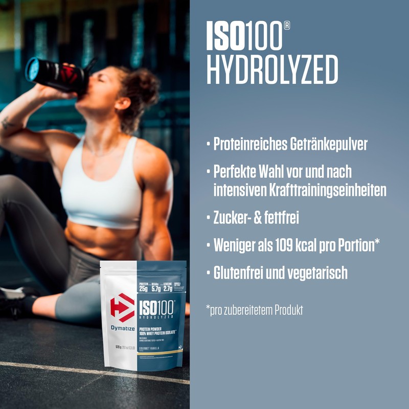 Dymatize ISO 100 Hydrolyzed Gourmet Vanilla 570 g - Whey