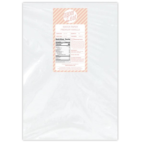 paper2eat edible Wafer Paper Sheets Premium 8.5" x 11" -