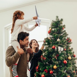 Riisoyu Ball Shaped Christmas Tree Topper, Christmas Tree Topper, Silver Christmas Tree Topper Ornament Made of Plastic, Shiny Christmas Tree Decoration for Christmas, Party, Decoration