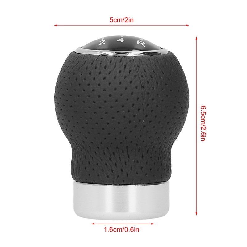 5 Speed Gear Shift Knob Genuine Leather Shifter Stick with