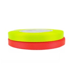 Set of Two Colours Neon Yellow and Neon Orange Satin Ribbon Neon Ribbon Decorative Ribbon Craft Ribbon Satin Set (6 mm)