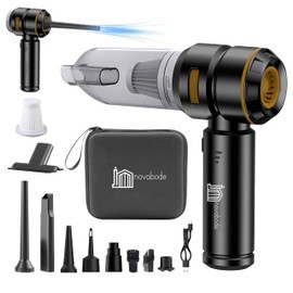 InnovAbode Handheld Portable Car Vacuum Cleaner & Blower. 4-1 Cordless High Power Device for Home, Office, Dorm, Car and Much More. (Black/Gold)