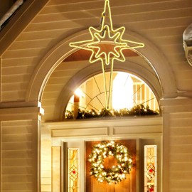 GLOWNOVA【Large 25"x16.5" Large Star of Bethlehem Outdoor Lights, 408 LED Outdoor Christmas Decorations Star Light, LED Lights for Christmas Nativity Scene Outdoor Yard Porch, Warm White