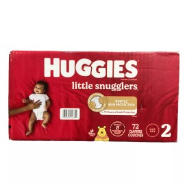 Huggies Little Snugglers Size 2 Diapers 72 Ct Leak Free Comfort 12-18 lbs
