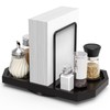 FODIENS Napkin Holder for Table, Rotating Napkin Dispenser with Salt