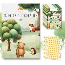 MINITALES Children's Reward Board - Reward System with 10 Sheets & Stickers for Potty Training, Routine & Tasks | Task Board & Routine Planner Children from 3, 4, 6 Years