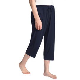 Latuza Women's Knit Capris Sleepwear, Navy, X-Large