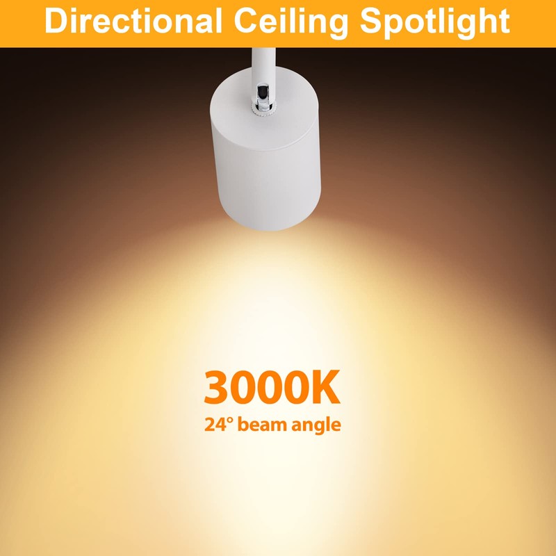 VANoopee Flush Mount LED Ceiling Spotlight Dimmable Adjustable Spotlight Directional