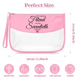 Sfodiary 70th Birthday Gifts for Women Makeup Bag for 70 Year Old Woman Happy Birthday Gift Ideas for Grandma Nana Aunt Cosmetic Bag Zipper Travel Pouch