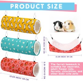 Abbylike 6 Pieces Rat Guinea Pig Hanging Hammock Ferret Cage Accessories Ferret Tunnels and Tubes Small Pet Hanging Beds Glider Toy Guinea Pig Ferret Hideout Bed Cage Accessories(Elegant)