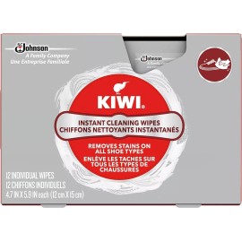 Kiwi Instant Cleaning Wipes Shoe Stain Remover Boot Portable Travel Size