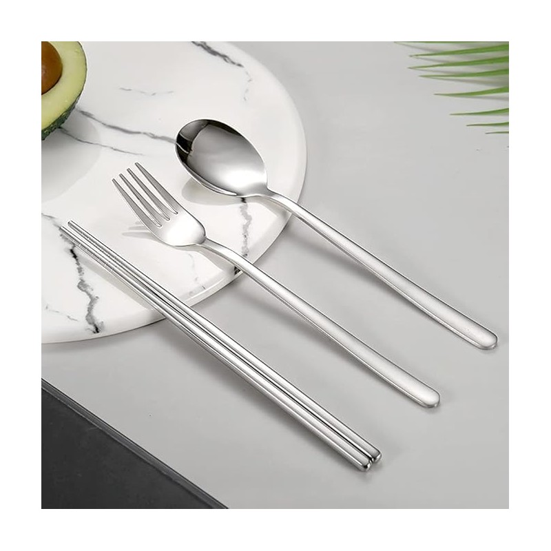 3 Set Portable Cutlery Set with Case Include Fork Spoon