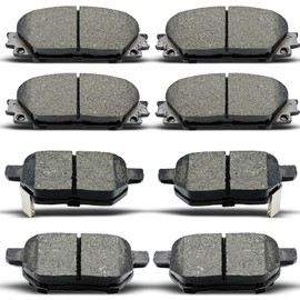 D1184 D1423 8pcs Front Rear Ceramic Brake Pads Sets Fit 2010-2020 for Toyota Prius, 2011-2017 for Lexus CT200h, 2017-2019 for Toyota Prius Prime