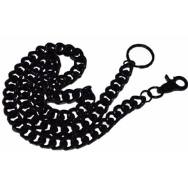 Tiger Smile Men's Wallet Pocket Curb Steel Chain Black Color 33"