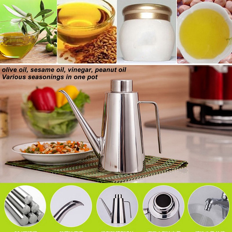 Large 850ML 304 Stainless Steel Olive Oil Vinegar Batcher Bottle