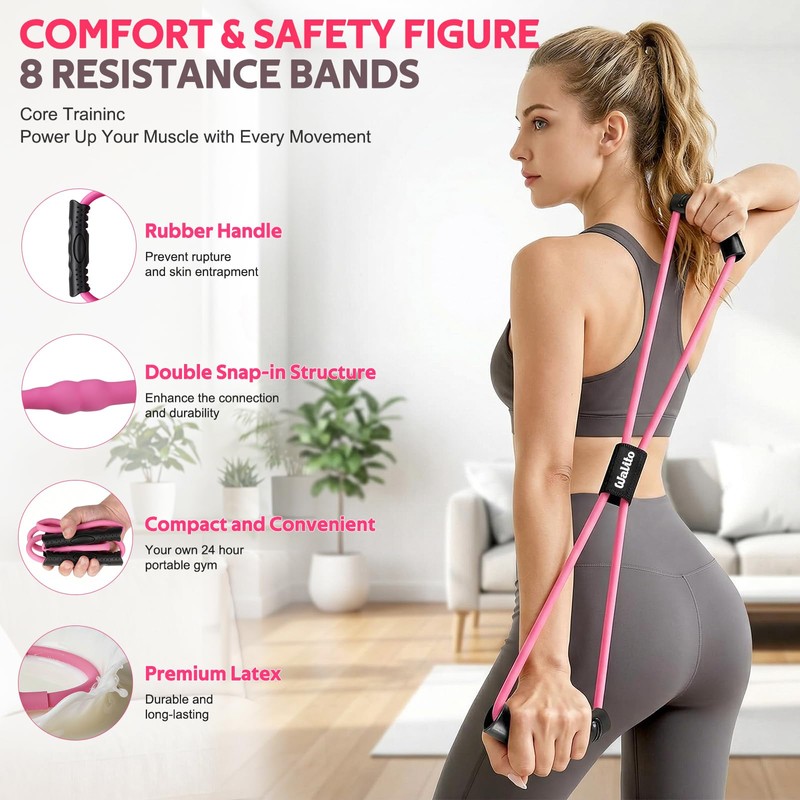 WALITO 15 PCS Pilates Kit, Adjustable Pedal Resistance Band with