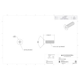 M1.6-0.35 X 6mm Machine Screw Stainless Steel Flat Head Phillips Drive (100 Pcs) - M16-60-M-SS-FH