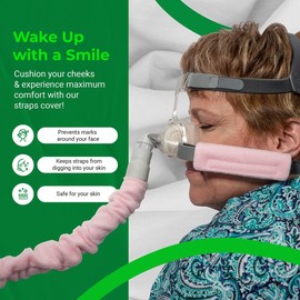 CPAP Strap Covers - Made in The USA - 2-Layered Fleece CPAP Strap Cushions for CPAP Mask Straps - CPAP Headgear Strap Covers for Skin Protection, Soft CPAP Mask Strap Cover (Light Brown)