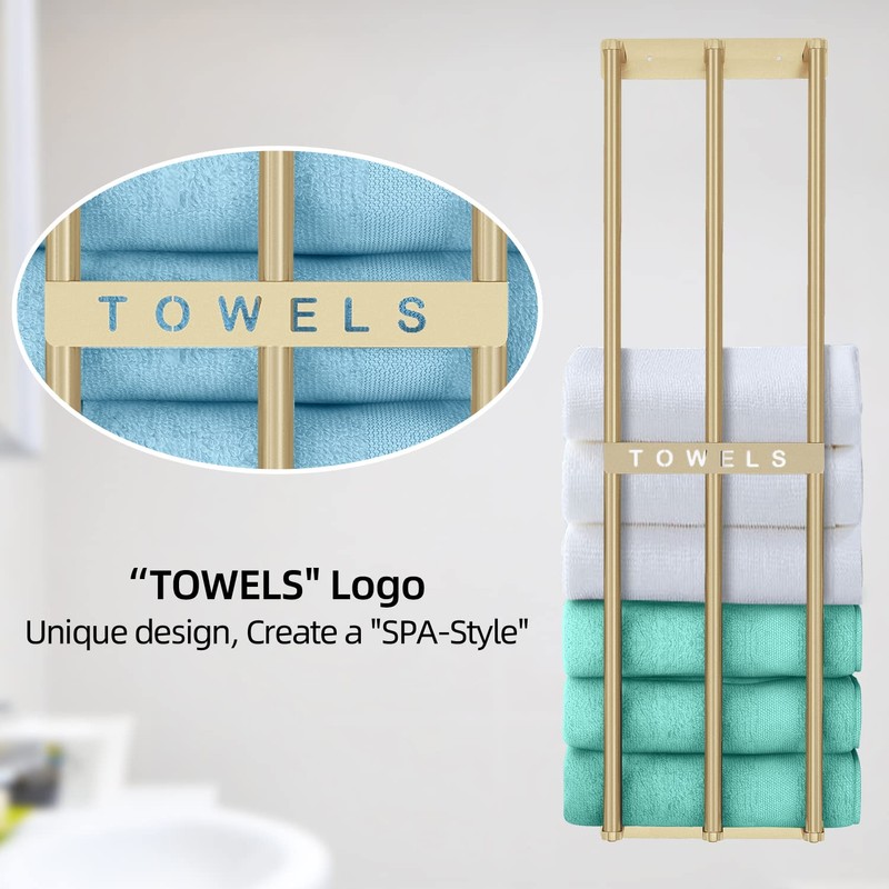 Bathroom Towel Storage, Bethom Wall Towel Rack for Rolled Towels,