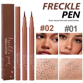 2PCS Freckle Pen - 2 Colors Perfect Fake Freckles Makeup Kit, Waterproof Long-Lasting Quick Dry, Effortless Soft Dot Spot Pen for Realistic Freckles (Grey & Dark Brown)