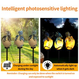 YZYOE 3 Pack Solar Energy Dragons Pet Light, Garden Decoration Resin Cute Animal Ground Lamp,Wireless Dusk to Dawn LED Sconce Lights Waterproof.