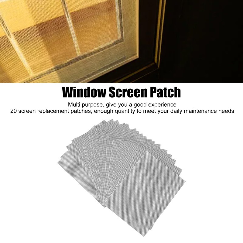 20Pcs Window Screen Repair Tape Self Adhesive Fiberglass Window Screen