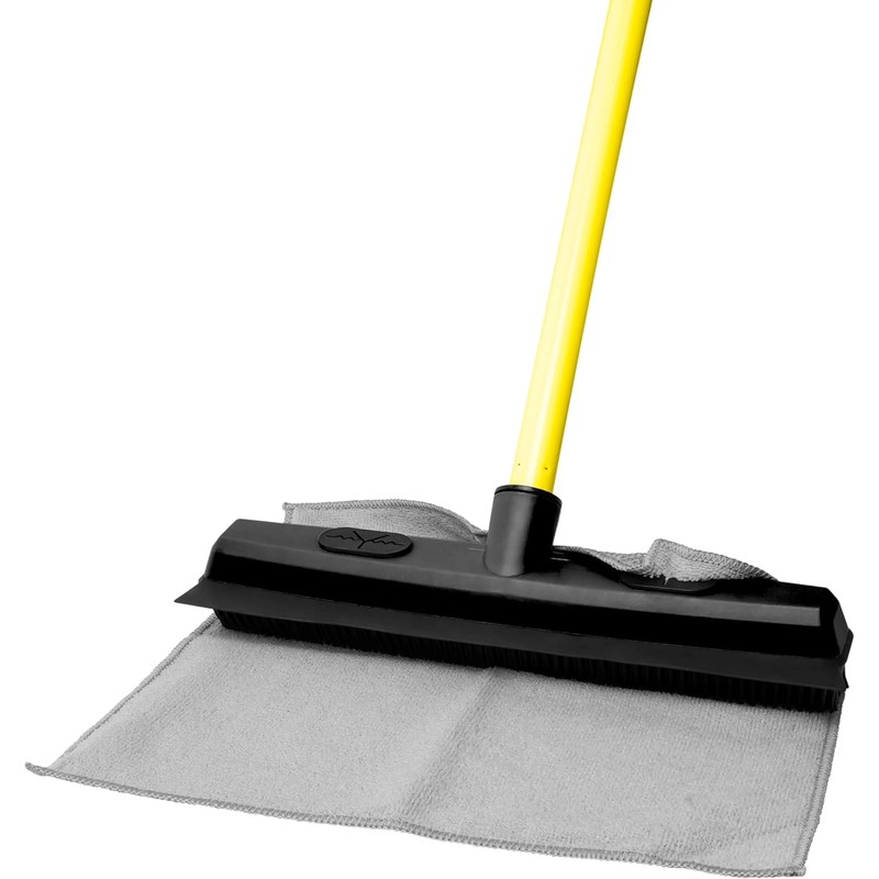FURemover Sweep Pet Hair Rubber Broom with Squeegee and Attachable