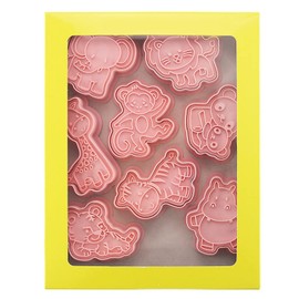 Molde para Hornear Galletas de Plástico de 8 Piezas, Juego de Cortadores de Galletas con Forma de Animal, Respetuoso con el Medio Ambiente, Fácil de Usar para Galletas, Galletas