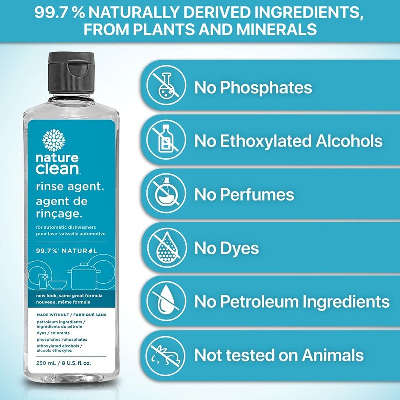 NATURE CLEAN Natural Dishwasher Detergent Pods + Natural Rinse Aid