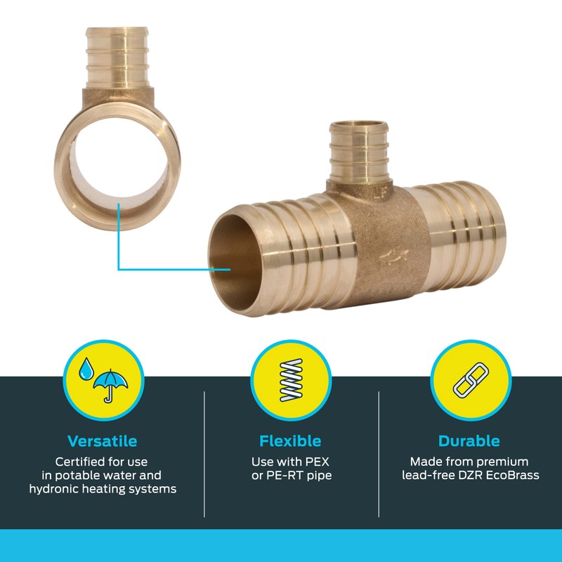 SharkBite 1-1/2 x 1-1/2 x 3/4 Inch Brass Crimp Reducing