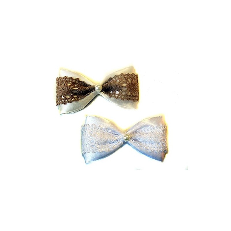 Ribbon Hair Bow Clip Sets (Alligator Clip, Sugar & Caramel