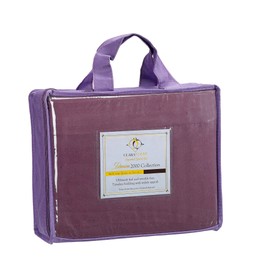 Clara Clark ® Premier 2000 Collection Bed Sheet Set, King Size, Purple Eggplant