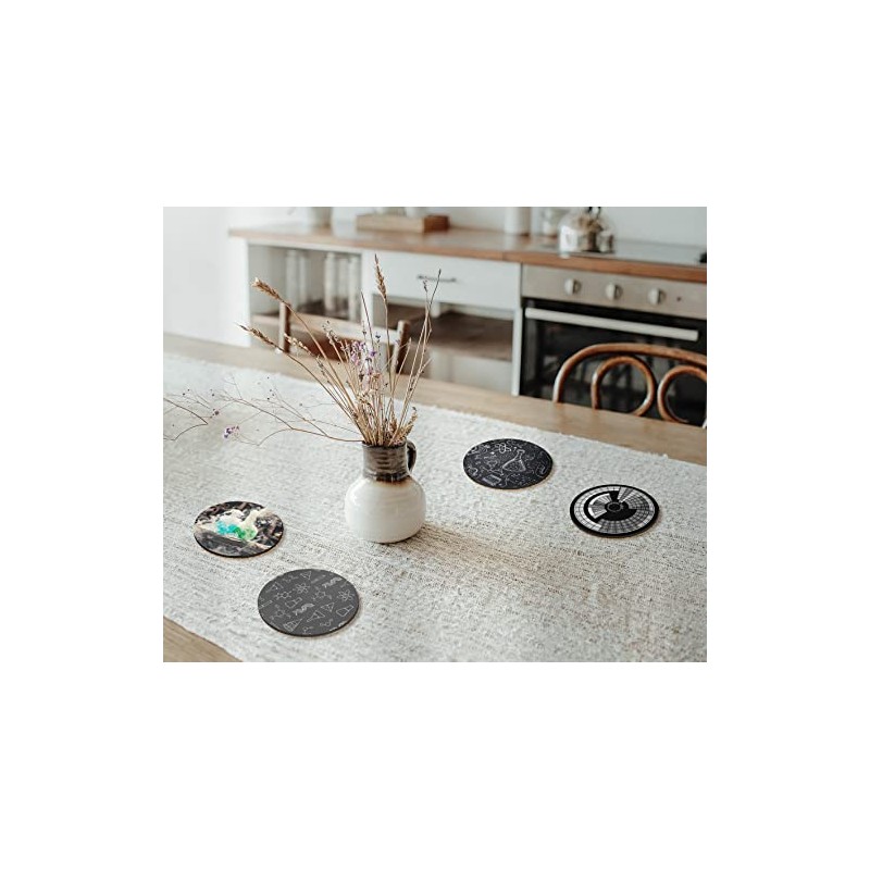 4 x Round Science Coasters - Chemistry Set Teacher Men