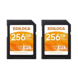 Ediloca SD Card 256GB, 2Pcs, Memory Card, Up to 100MB/s, UHS-I, C10, U3, V30, Full-HD & 4K Video, Camera SD Card, Must-Have for Professional Photographers(EF2)