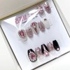 Queen of Pink Full Stone Handmade Nail Tips - White