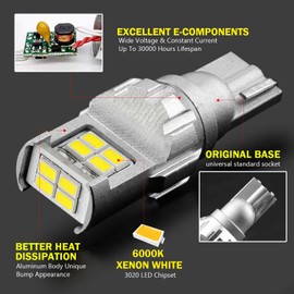 JDM ASTAR High Performance Super Bright 1:1 Design 3020 Chips 921 912 Chipsets White LED Bulbs For Backup Reverse Lights