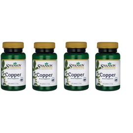 Swanson Copper Antioxidant Immune System Red Blood Cell Support Mineral Supplement (Copper chelate) 2 mg 300 Tabs (4 Pack)