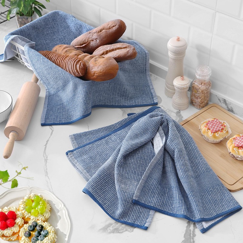 smiry Premium Kitchen Towels(18"x 28", 6 Pack), Large Cotton Dish