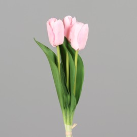 DPI Artificial Tulips Natural Touch in Bunch Height 35 cm Pink Green Artificial Flowers