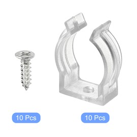 Boxonly T6 U Clips Holder Bracket Fluorescent Tube Light Fixture Plastic Pipe Clamps with Screws for LED Bulbs Ceiling Lamp Pack of 10