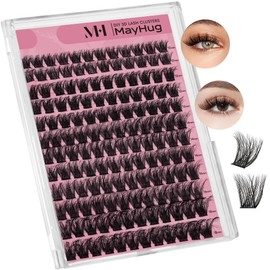 Mayhug Eyelash Extensions, 3D Fluffy Eyelash Extensions, 144 Pieces, False Eyelashes, 10-18 mm Volume Eyelashes, D Curl Eyelash Extensions for Beginners (Lux)