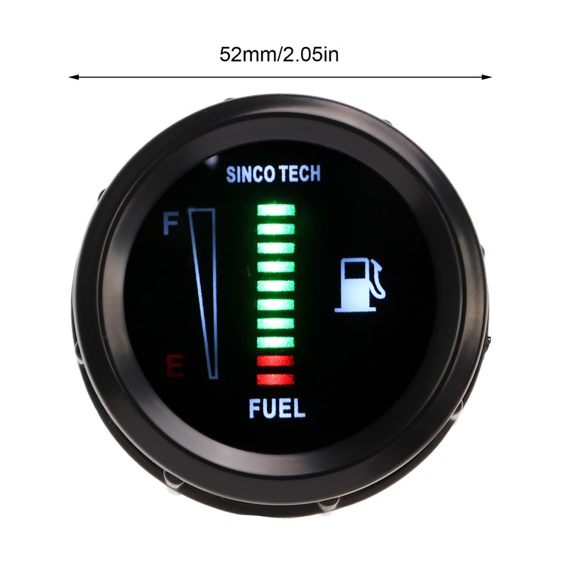 52mm Oil Fuel Level Gauge Meter Indicator LED Flashing Reminder