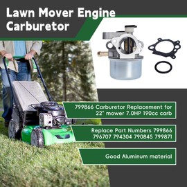 ALL-CARB 799866 Carburetor Replacement for 796707 794304 790845 799871 Replacement for Toro 6.5HP 6.75HP 7.0HP 7.25HP 7.5HP Carb