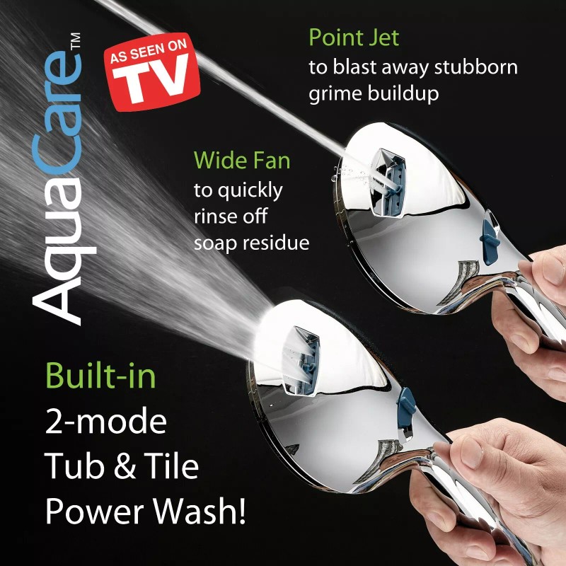 AquaCare AS-SEEN-ON-TV Antimicrobial 50-mode 3-way Shower Combo with Built-in Power