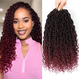 Atraente Goddess Locs Crochet Hair 12 Inch 7 Packs, Faux Locs Crochet Hair for Black Women, Pre-Looped Bohemian Goddess Locs with Curly Ends (12 Inch 7 Packs,TBUG)