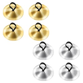 8Pcs Finger Cymbals for Belly Dance, 2.1 Inch Mini Hand Cymbals Musical Instrument Symbol, Brass Iron Finger Dancing Finger Zills for Adults Dancer Evening Party, Gold & Silver