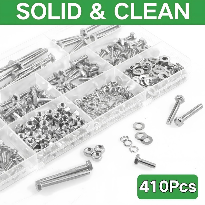 Zmbroll M4 Hex Bolts 425Pcs External Hex Drive Screws Metric