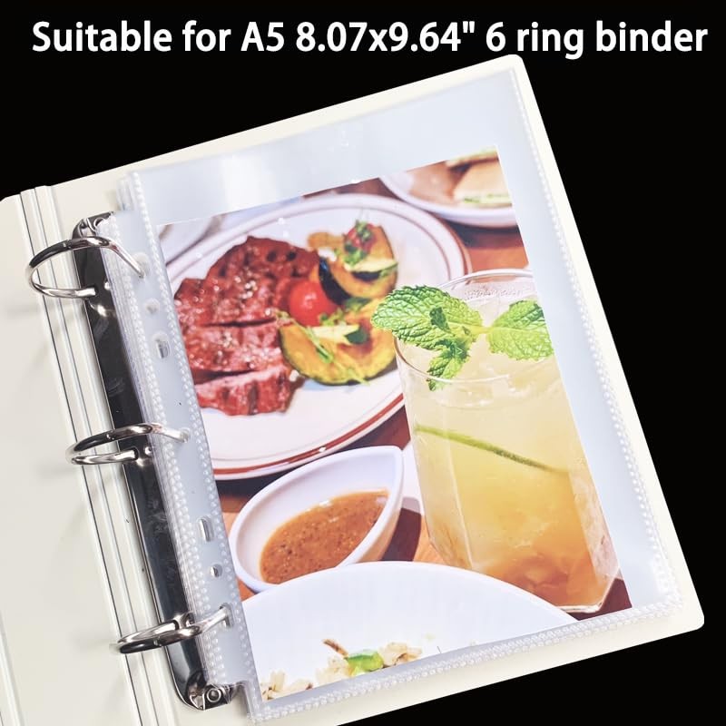 6x8.5” Binder Sheets Sleeves for 8.07 x 9.64 Binder 6Ring