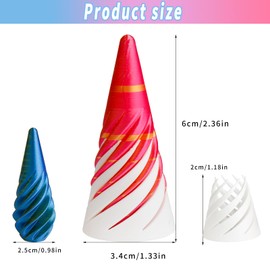 Impossible 3D Cone Pyramid Passthrough Sculpture,3D Printed Fidget Toys,Spiral Cone Toy,Mini Blue Gold Vortex Thread Illusion Pyramid Passthrough Sculpture, All Age Spiral Cone for Kids Adults