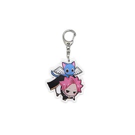 EBTY DREAMS Inc. - Set of 1 Fairy Tail Acrylic Keychain Natsu Dragneel, Happy